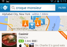 Foursquare запустил поиск ресторанов по блюдам