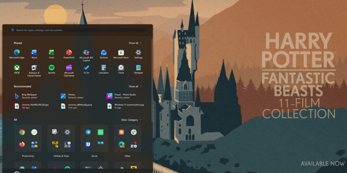 Microsoft прорекламировала «Гарри Поттера» в обоях Windows 11