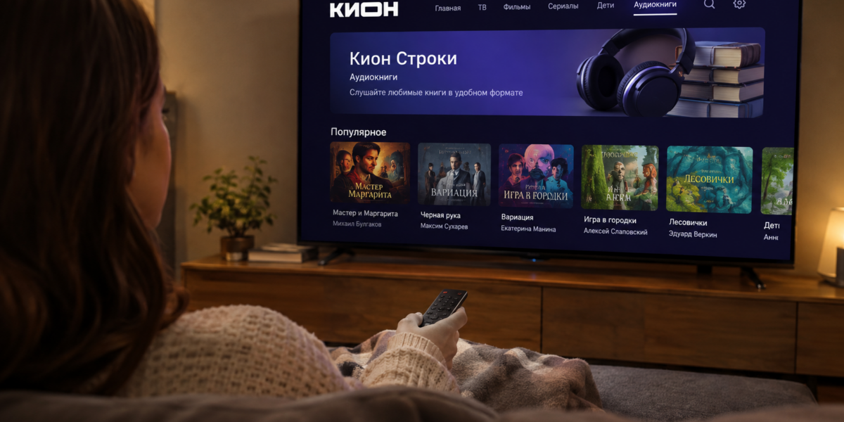 «Кион» добавил аудиокниги в приложение для телевизоров